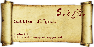 Sattler Ágnes névjegykártya
