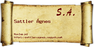 Sattler Ágnes névjegykártya